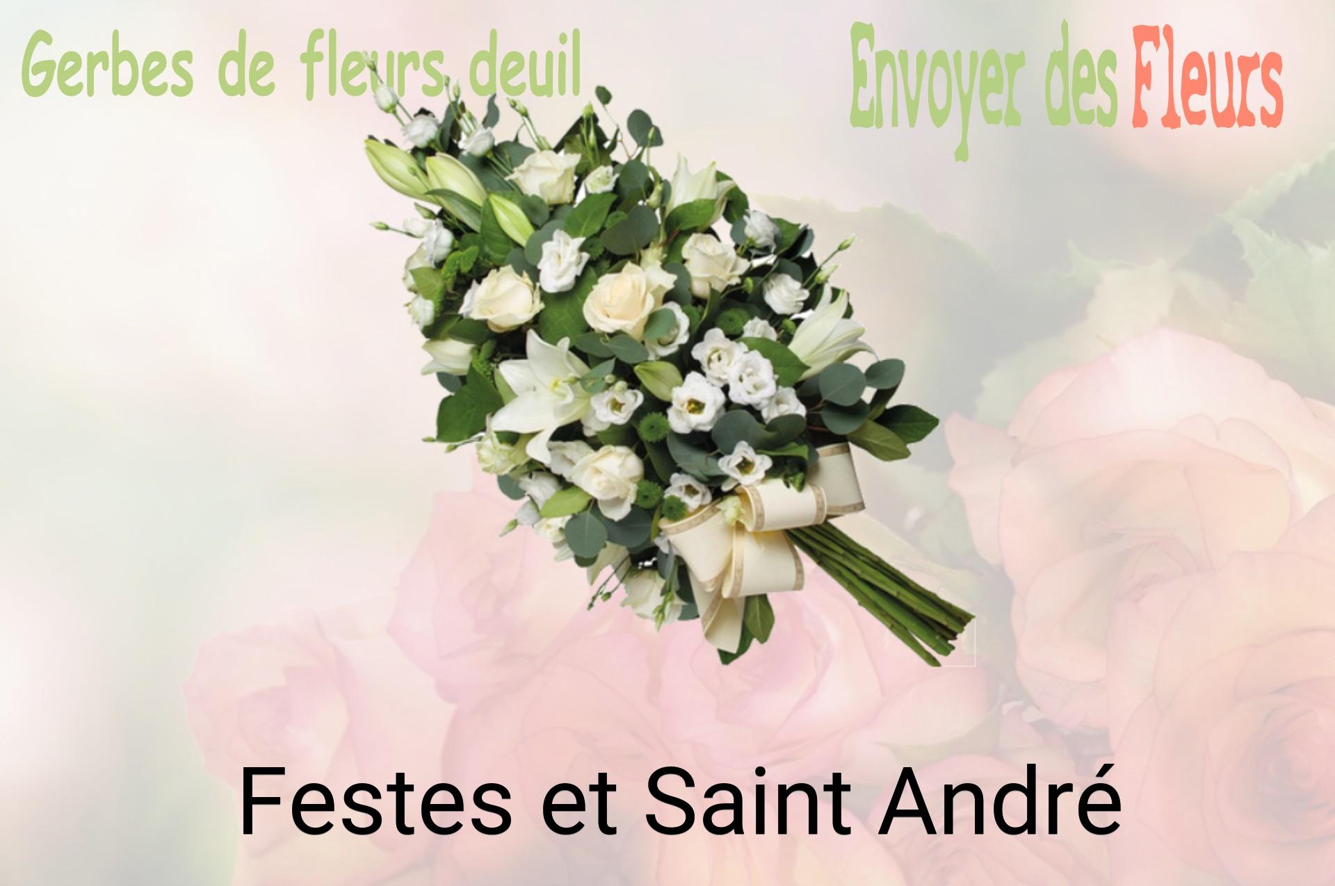Gerbe de fleurs de deuil livrée à Festes-et-Saint-André